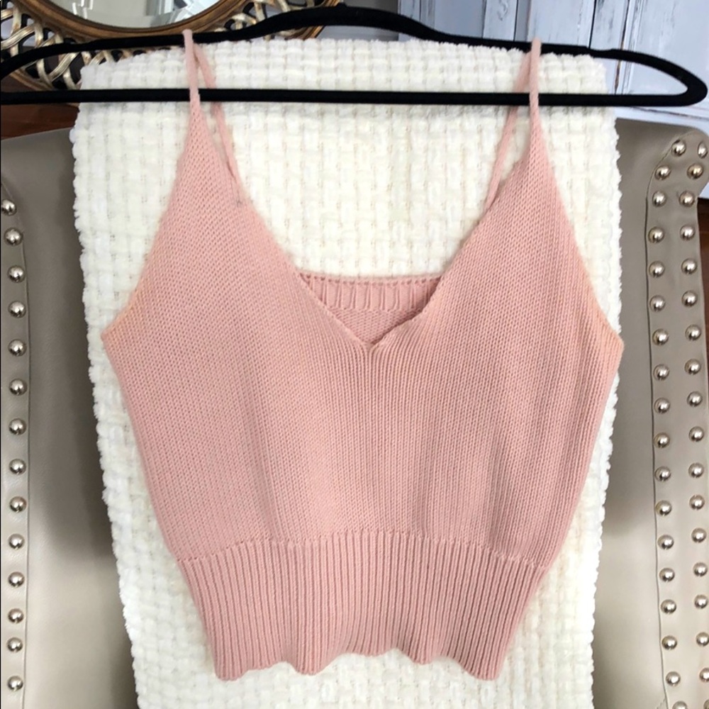 Brandy Melville Woven Pink Tank